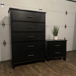 Pottery Barn Like Black Dresser & Nightstand Set (Delivery Available)