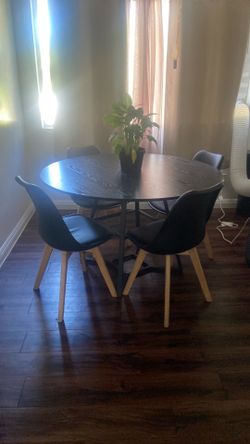 Black wooden top dining table