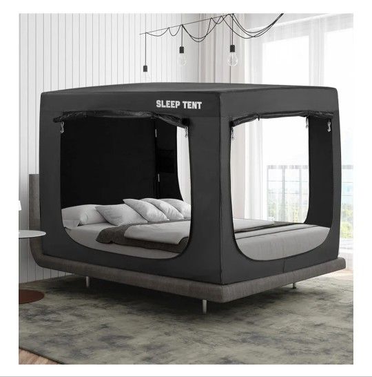 Bed Tent Queen Bed Canopy Tents for Kid and Adult - Portable Dream Tent Indoor Sleeping 93% Blackout