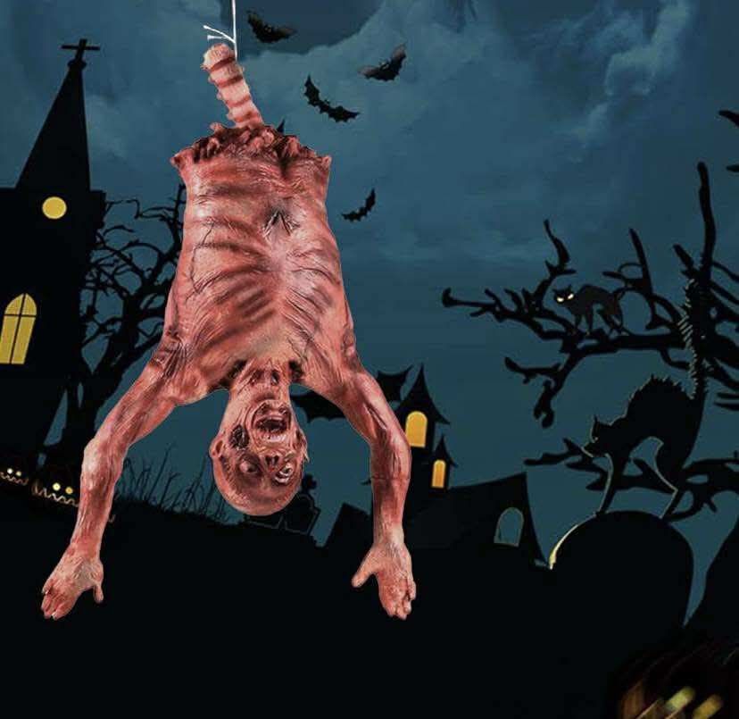 Halloween Bloody Half Body, 30 inch Latex Skinned Half Body for Haunted House Halloween Party Indoor Outdoor Decoration