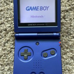 Official Nintendo Game Boy Advance SP Cobalt Blue GBA Gameboy Handheld Portable