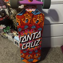 santa cruz longboard with hand designs send offers