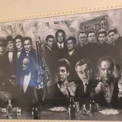 Custom Glass movie painting with wood frame