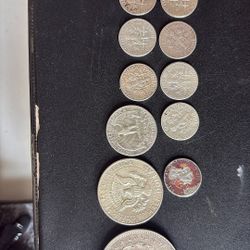 Silver For Sale One Silver Morgan Dollar,8 Silver Dimes , Silver Half Dollar , Silver Quarter 53 Grams Of Silver