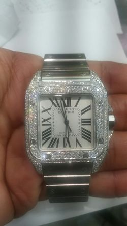Cartier santos large 6ct vvs