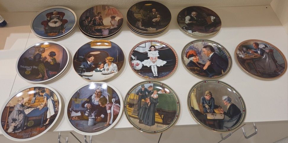 47 Collectable Norman Rockwell Plates - $300