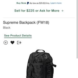 Supreme Black BackPack 