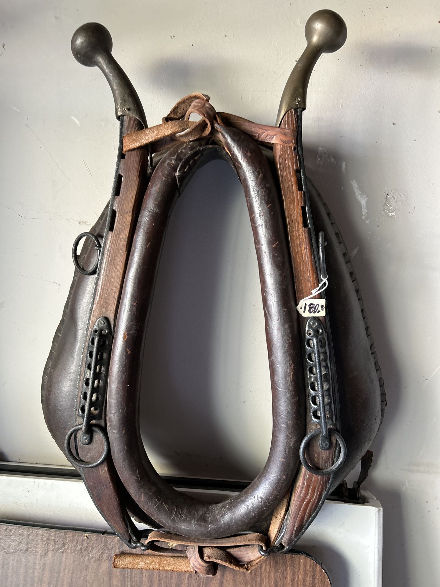 Antique Horse Collar With Brass Knobs