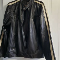 Mens Large Faux Leather Jacket