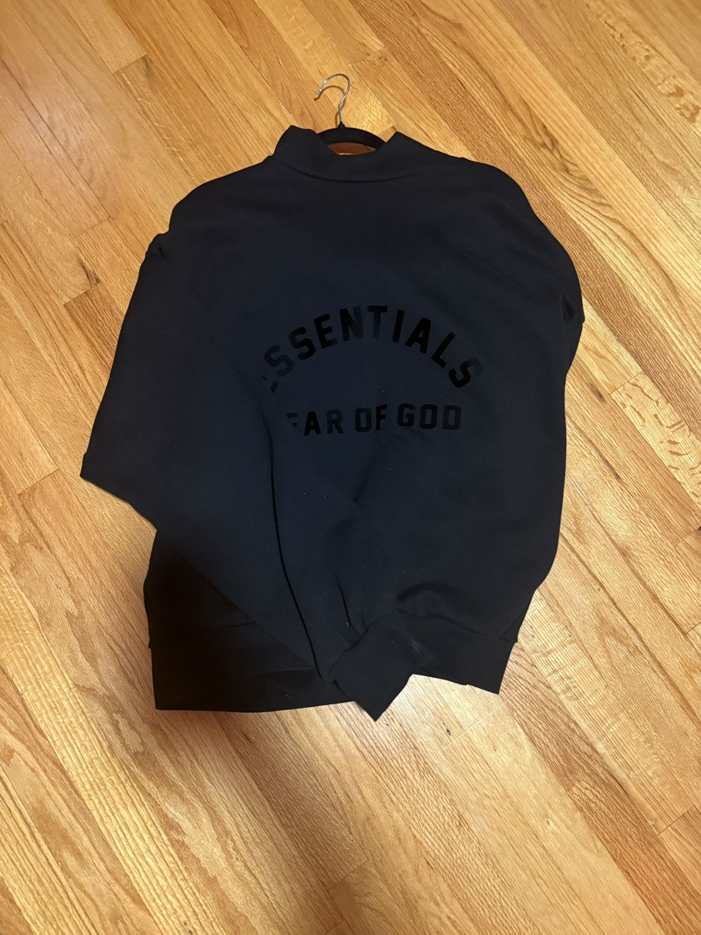 Size medium essential fear of good all black hoodie