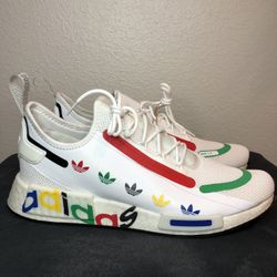 Adidas NMD R1 Shoes Boost White Multicolor Running Sneakers GX8108 Men’s size 12 