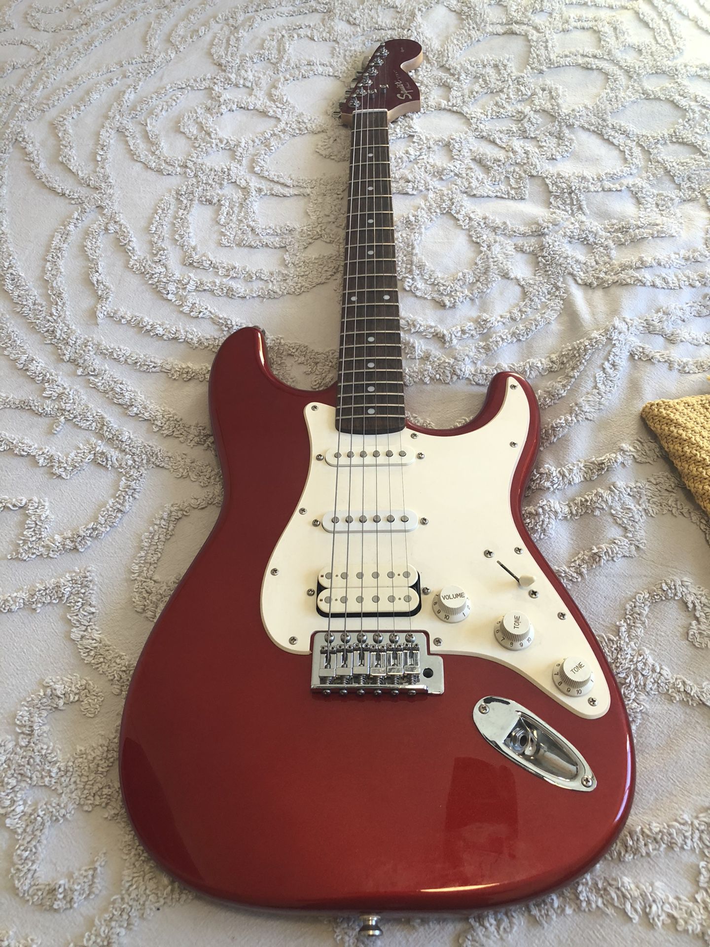 Red Fender Squier Affinity Stratocaster HSS Electric Guitar