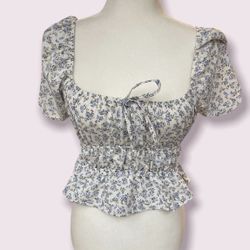 Blue Floral Top
