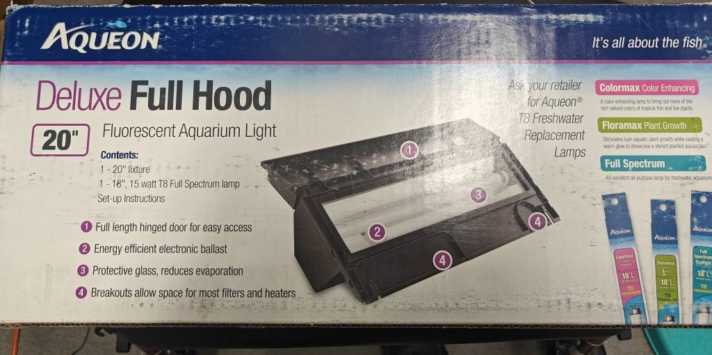 New Aqueon Deliver Full Good 20" Fluorescent Aquarium Light