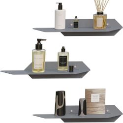 3 Floating Metal Shelves