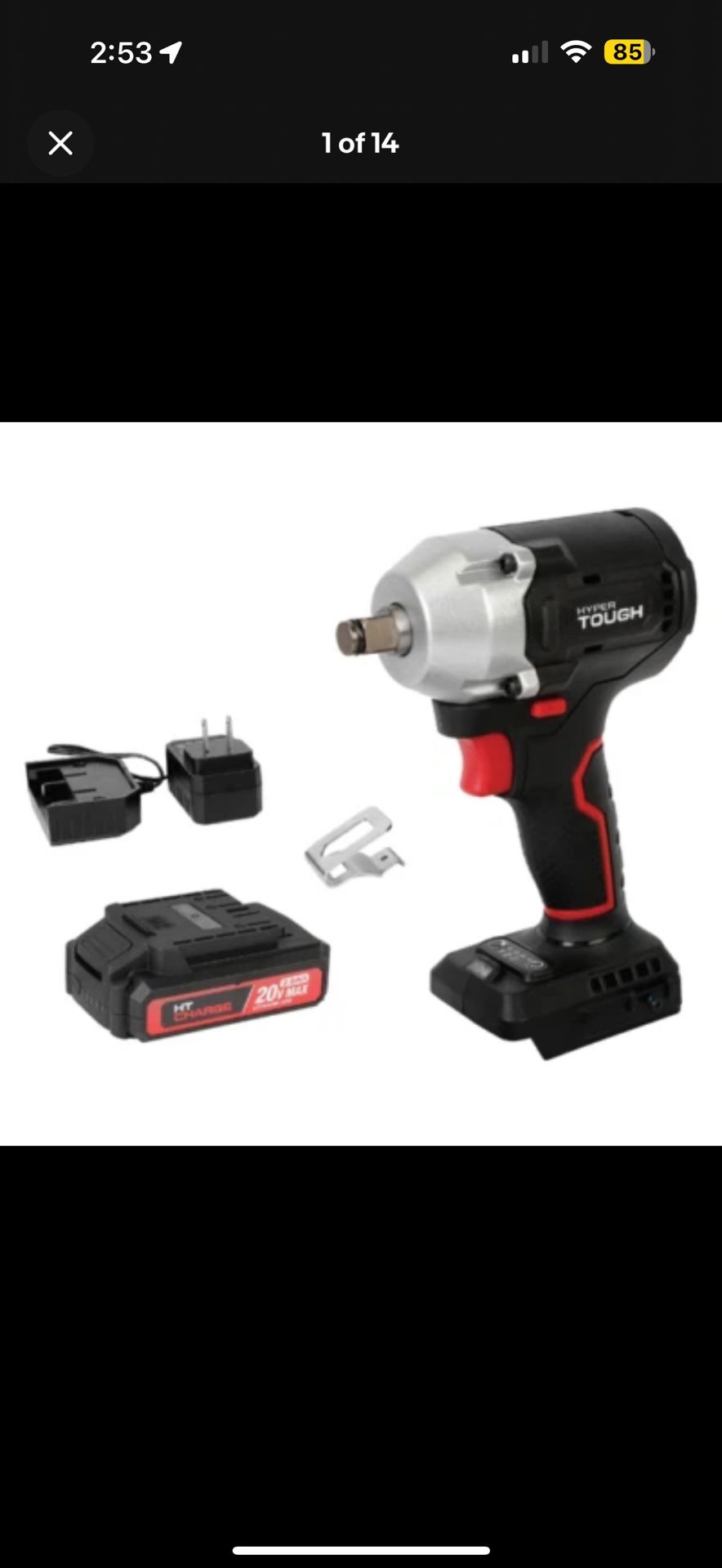 Hyper Tough Impact Wrench New In Box Cordless 20v 1/2 Inch
