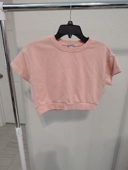 forever 21, blush, cropped top, women, size S