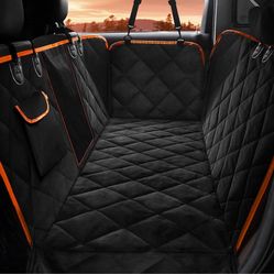 Dog Car Seat Cover,Scratchproof Waterproof Collapsible Dog Car Seat Covers,Car Seat Protector for Dogs with Mesh Window & Storage Pocket, Washable Dog