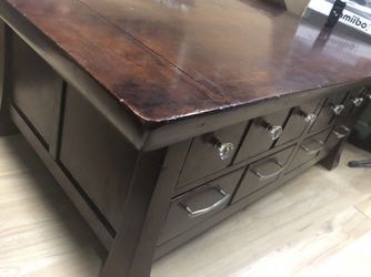 Red Oak Solid Wood Farmhouse Coffee Table