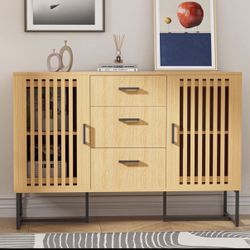 Double Sided Wooden Buffet Cabinet