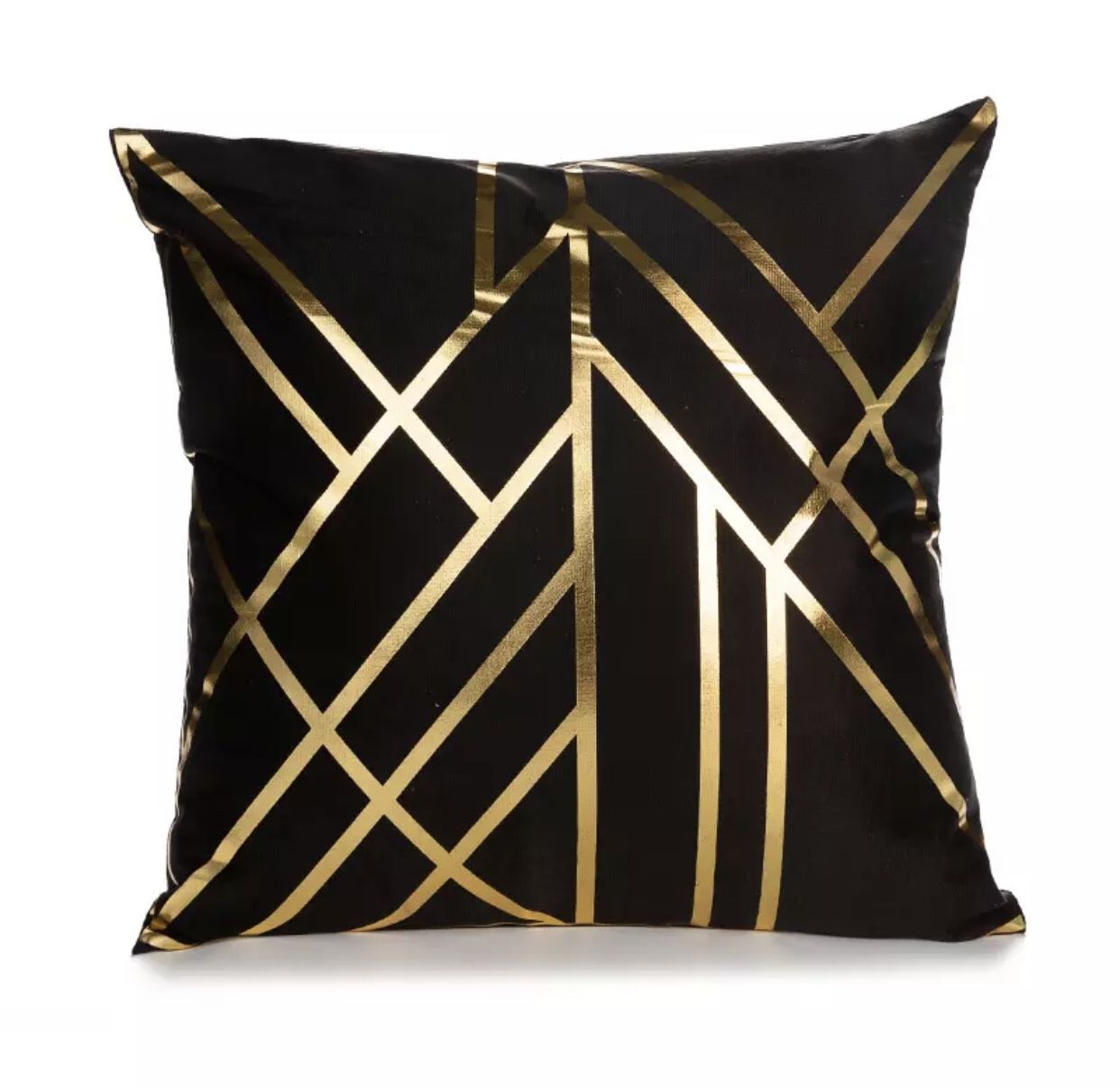 Polyester Black and Gold, white and Gold Decorative Pillows Case Sofa Car Waist Decorative Pillowcase Fashion Absorb Sweat Cushion Cover Friends Tv S