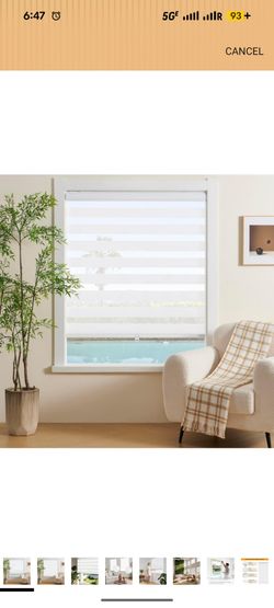 Window Blinds Zebra Shade white 47W x 72H