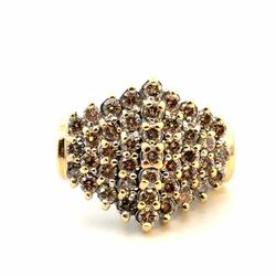 Woman’s Ladies 10k Yellow Gold Diamond Cluster Ring 1.29 CTW Size 6.5 GP3126476