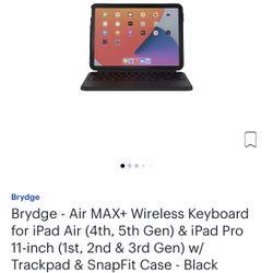 Brydge-Air MAX+ Keyboard Case with Multi-Touch Trackpad( IPAD AIR 4th & 5th GEN and ALL 11” IPAD PRO Gens) *BRAND NEW*