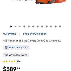 Husqvarna 455 Chain Saw