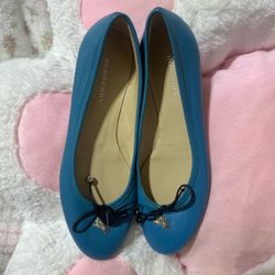 Burberry Blue Leather Ballet Flats
