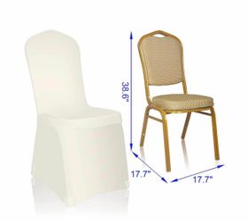50pc Polyester Spandex Ivory Chair Covers for Banquet Wedding Party