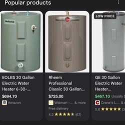 Selling Used 30 To 40 Gallon Water Heaters 