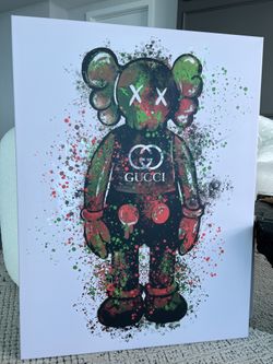 New 40x30” KAWS Canvas Wall Art – Pop Art Home Decor – Modern Wall Decor - Gucci Art 
