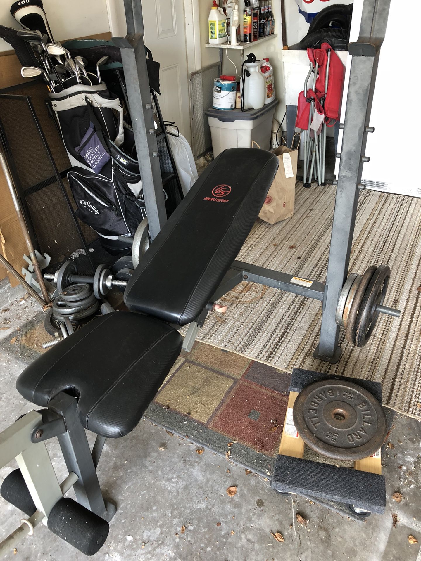 Irongrip full workout set (bench,bars,weights)