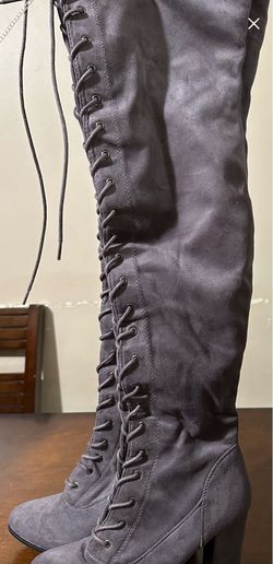 Over the knee lace up boots