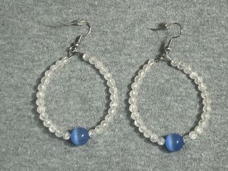 Blue Tiger Eye Tear Drop Earrings