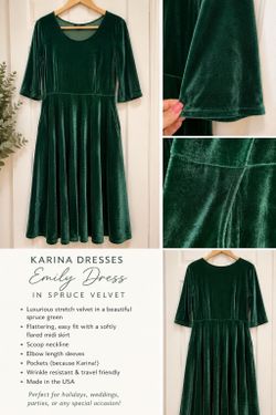 Karina Dresses Emily Spruce Velvet XL
