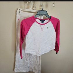 Ralph Lauren Girl's Pants And Long Sleeves Shirt
