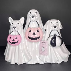 Mystic Blush Ghost Dog Trio Halloween Decor