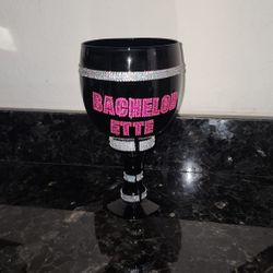 Bling Bachelorette Wine Goblet – Rhinestone Party Cup – Bridal Shower / Girls Night Decor