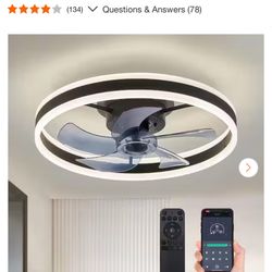 ANTOINE 20 in. Black Low Profile Flush Mount LED with Remote and APP Smart Control Indoor Ceiling Fan with Dimmable Lighting