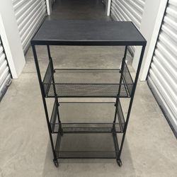 Wheeled 4 Tier Black Metal Organizer