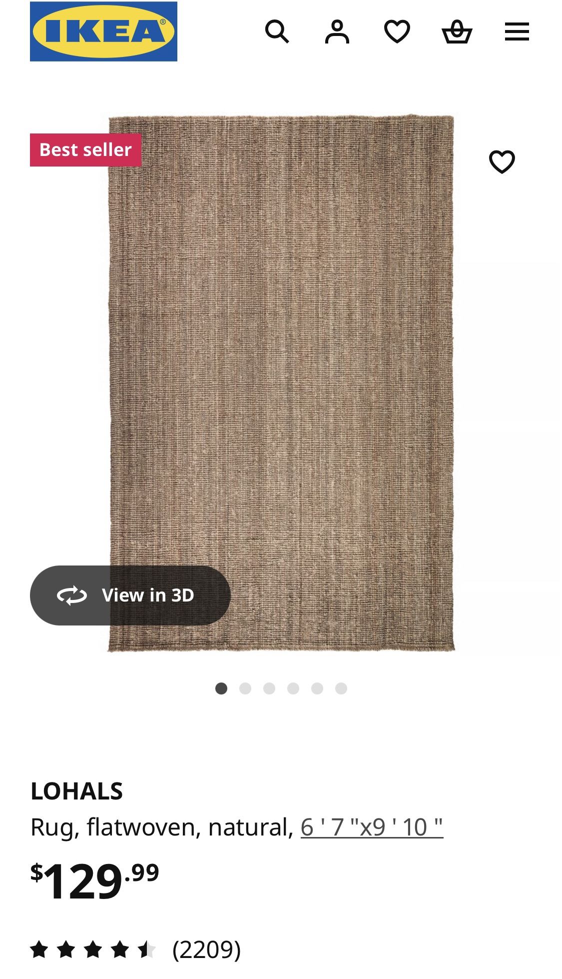 Ikea Jute Area Rug Sturdy Beautiful Condition