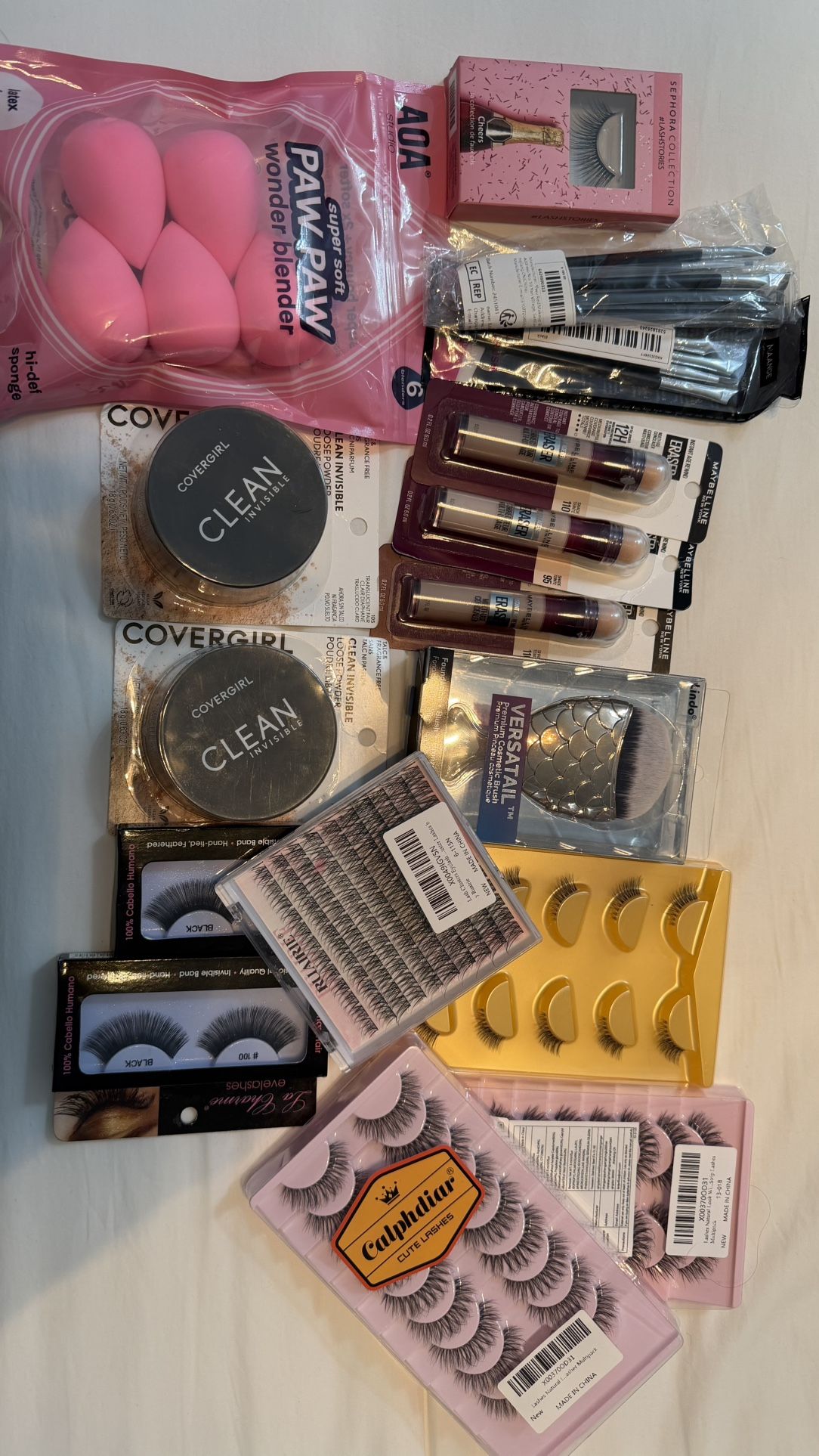 New Makeup Lot – Maybelline, CoverGirl, Lashes, Brushes & More