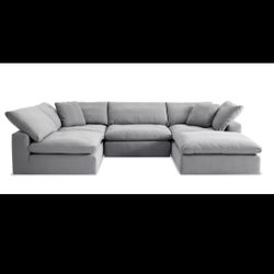 131” 5 piece “dream gray” modular couch