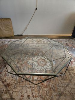 Geometric Glass Top Coffee Table