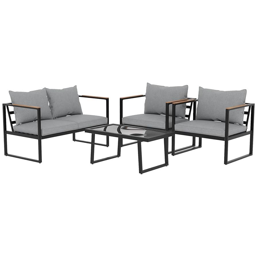 Outdoor Metal Patio Furniture Sets 4-Piece