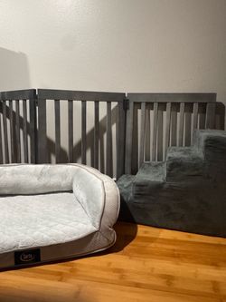 Pet Gate, Bed and Stairs