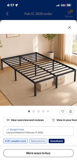 Metal platform bedframe queen