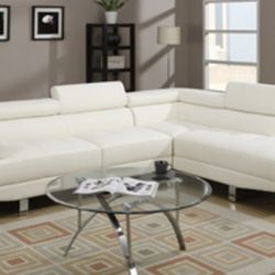 Gorgeous White Colored 2 piece Sectional Set